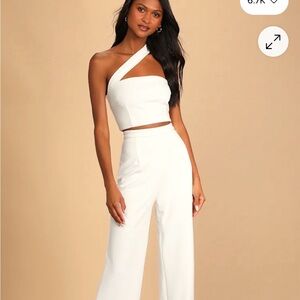 Lulu's Chic White One-Shoulder Jumpsuit